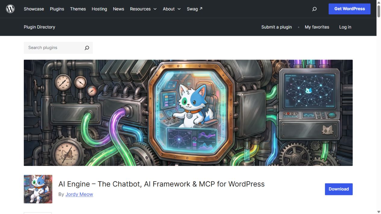 AI Engine official WordPress.org page captured on 11 October 2026